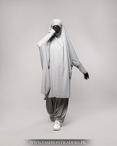 Conjunto de Dos Piezas de Jilbab de Alta Demanda para Mujeres Musulmanas, Ropa Islámica Modesta, Talla Grande, Hecho a Mano, Poliéster Transpirable, Venta al por Mayor de Fábrica - Product Image 3