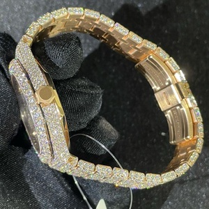 Montre en diamant ton jaune glacé complet de vendeur chaud, montre en diamant personnalisée pour hommes, montres automatiques avec livraison gratuite - Product Image 2