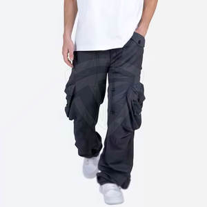 กางเกงคาร์โก้สำหรับผู้ชายกางเกงทำงานกลางแจ้งกางเกงผ้ายืดเอวออกแบบได้ตามต้องการ - Product Image 3