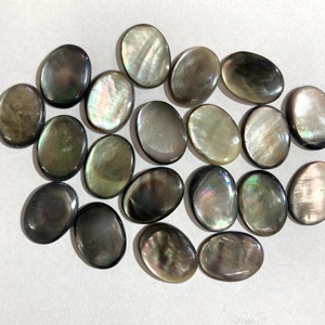 Alta calidad 8mm Altura 9mm tamaño Natural negro MOP Shell cabujón 12x16 Oval calibrado parte posterior plana piedras preciosas sueltas para joyería - Product Image 2