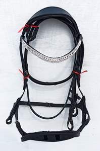 Bride de cheval en forme anatomique, en cuir, couverture de confort. - Product Image 3