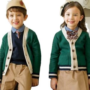 Cárdigans Escolares de Invierno Personalizados para Niños, Fabricante OEM, Venta al por Mayor, Uniformes, Manga de Mariposa, Forro de Lana, Botones, Tejido de Punto, Anti-Pilling - Product Image 4