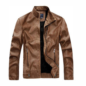 Vente chaude personnalisé grande taille hommes noir en cuir PU enduit toile mince Bomber veste 2023 arrivée - Product Image 1