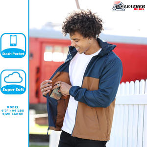 Veste coupe-vent légère deux tons à fermeture éclair complète veste d'hiver haut de gamme en gros veste d'extérieur décontractée grande taille - Product Image 6