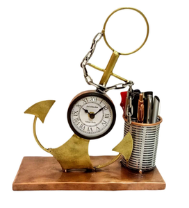 Centro de mesa metálico de moda de latón Ak, reloj de mesa moderno elegante y de moda para decoración elegante del hogar - Product Image 1