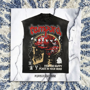 เสื้อกล้ามคอกลมแขนกุดสีดำสำหรับผู้ชายเสื้อออกกำลังกาย - Product Image 2