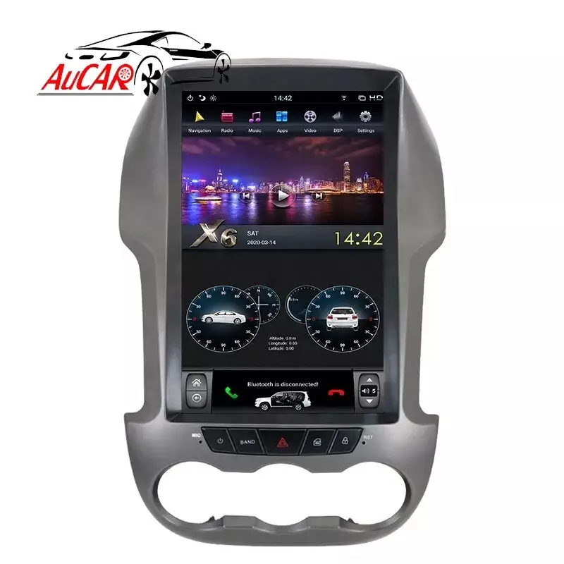 Автомобильный мультимедийный плеер AuCar, стерео-система на Android 9, с экраном 12,1 дюйма, GPS, для Ford Ranger F250, 2011-15