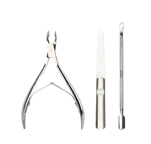 Ensemble de cuticules de manucure professionnelle personnalisée 3 pièces kit d'ongles en acier inoxydable courbé pour les doigts sac séparé emballage-pour bébé - Product Image 2