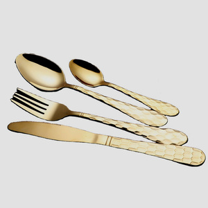 Royal gold luxury Stainless Steel <b>flatware</b> <b>set</b> with new handmade handle design <b>flatware</b> <b>set</b> for wedding - Product Image 4