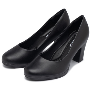 Pompes de bureau Piccadilly Talons de pompe noirs confortables de 7.5cm pour les agents de bord et les femmes qui travaillent - Product Image 1