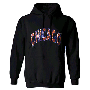 Venta al por mayor térmica sudadera y sudaderas con capucha French Terry 100% algodón corte y coser Rhinestone Puff impresión Logo Drop Shoulder Hoodies - Product Image 3