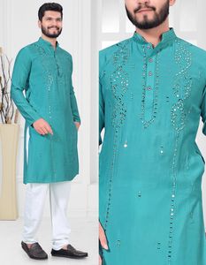 Kurta Mens kurta Diwali ฟอยล์สีทองรายละเอียดเทศกาลพรีเมี่ยม - Product Image 5
