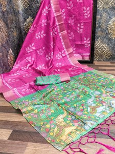2024 Kalamkari Designer Coton Saree Vêtements indiens et pakistanais Vêtements de fête et de fête de couleur vive - Product Image 3