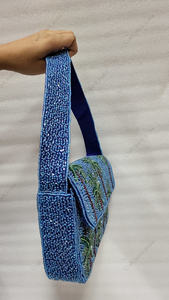 Sac à main en forme de palmier bleu à perles, entièrement fait à la main en Inde, sac à main tropical pour femmes, sac de soirée de luxe, pochette de créateur - Product Image 3