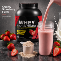 Poudre de Protéine de Lactosérum à la Fraise OEM 1KG – Supplément Riche en Protéines pour le Soutien Musculaire des Adultes