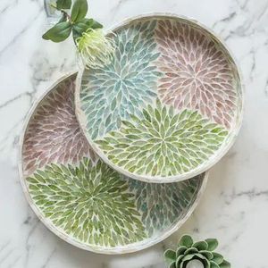 Elegant Decorative Wooden Tray With Hand Done <b>MOP</b> Work Suitable For Chocolate Service Or <b>Dry</b> Snack Display - Product Image 6