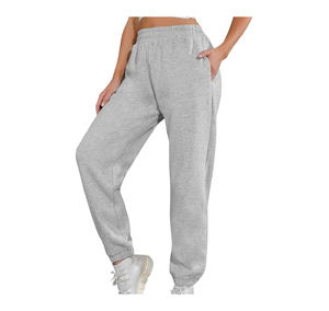 Pantalons de survêtement évasés pour femmes de haute qualité, service OEM, pantalon de jogging en toile de coton mélangé, coupe régulière, pour l'hiver - Product Image 3