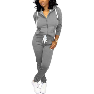 Trajes de chándal de 2 piezas con cremallera ecológicos personalizados para mujer, todos los colores disponibles, venta al por mayor, precio barato, trajes de chándal de invierno - Product Image 6
