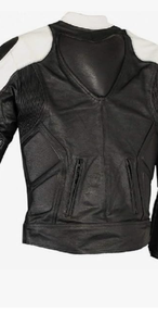 Veste en cuir véritable de moto sur mesure respirante en cuir de vache avec panneaux samtex à quatre voies - Product Image 5