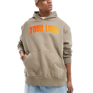 Poids lourd 100% coton sweats à capuche vierges hommes broderie personnalisée Logo hommes lourd Gsm épais unisexe français éponge sweats à capuche surdimensionnés - Product Image 4