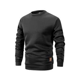 Sudadera de Manga Larga para Hombre de Alta Calidad, Color Sólido, Forro Polar, para Primavera y Otoño, Informal, Deportiva, con Logotipo Frontal - Product Image 5