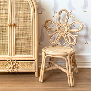 Rattan <b>children</b> <b>chairs</b> with flower pattern cheap price natural hand weave kids dining <b>chair</b> - Product Image 5