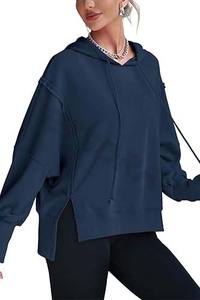 2025 femmes automne vêtements logo personnalisé femmes pull à capuche blanc couleur unie à capuche sweats décontractés - Product Image 2