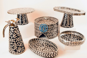 Élégant Superbe Idéal pour le Ramadan Eid Chocolat Décor Arabe Ramadan Eid Nacre Incrustation Plateau de Service - Product Image 5