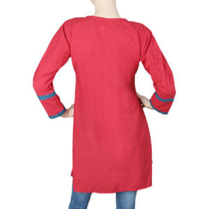 Kurti imprimé uni pour femmes - Rouge - Product Image 3