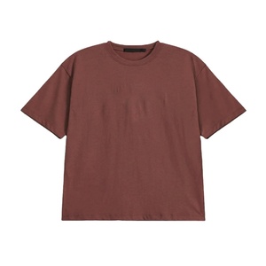 T-shirts décontractés pour hommes à manches courtes et col rond, 100 % coton, tissu en toile respirant, séchage rapide, coupe classique, motif uni - Product Image 1