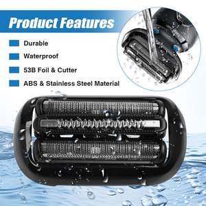 Paquete de 4 cabezales de afeitado eléctricos de repuesto con láminas dobles y triples para afeitadoras rotatorias Series 5 y 6, rasuradora facial lavable - Product Image 4