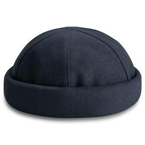 OEM/ODM Diseño personalizado Material de lana Sombreros Docker de color negro sólido de alta calidad para cuenco unisex Sombreros Docker vintage - Product Image 1