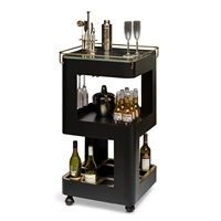 Chariot de bar avec plateau en verre Chariot élégant Hôtels de luxe Chariot de vin vivant moderne Chariot de serveur de vin en métal Chariot en acier inoxydable