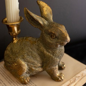 Bougeoir lapin élégant fabriqué à la main en métal Animal Decor Elegant Home Accent Tabletop Piece Gift For Special Occasion - Product Image 2