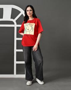 T-shirt à carreaux imprimé graphique personnalisé de haute qualité pour femmes coupe régulière col rond épaule tombante bouton diamant écologique - Product Image 5