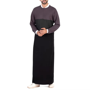 เสื้อผ้ามุสลิม jubbah อิสลามใหม่ลายเรียบๆใส่สบายไซส์ใหญ่พิเศษ - Product Image 5