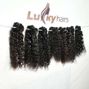 วิกผมลอนแบบอินเดียผมต่อแบบมัดผมลอนคลื่นสีดำธรรมชาติแบบ100% - Product Image 5