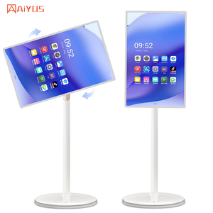 Aiyos 21.5 inch <span class=keywords><strong>Android</strong></span> 15 TV di động trên bánh xe di động thông minh TV với pin sạc điều khiển bằng giọng nói TV 12 Volt thông minh - Product Image 1