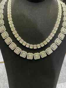 925เงินสเตอร์ลิงโซ่สไตล์คิวบาตัดจากบาแกตประกายเพชรโมอิสซาไนท์สุดงดงามเครื่องประดับสร้อยคอแบบฮิปฮอป - Product Image 6