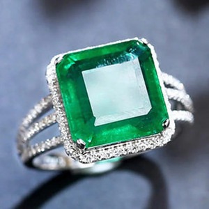Handmade 925 Sterling <b>Silver</b> Fine Jewelry Green <b>Emerald</b> Engagement <b>Ring</b> Women Indian Weddings Wholesale Lot Jaipur Mehrajudin - Product Image 5