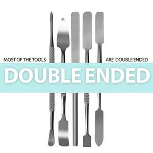Juego de espátula Dental Manual de acero inoxidable de alta calidad, instrumentos quirúrgicos de doble punta de cera Carver de 5 piezas - Product Image 3