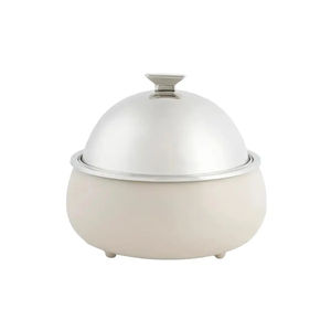 Plat de service rond en bois fait à la main de qualité supérieure avec couvercle en acier inoxydable parfait pour servir des aliments chauds en vrac avec style - Product Image 5