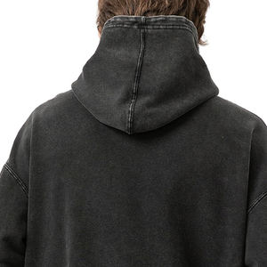 Sweats à capuche surdimensionnés imprimés de logo personnalisé de qualité supérieure pulls à capuche respirants à épaules tombantes pour hommes - Product Image 4