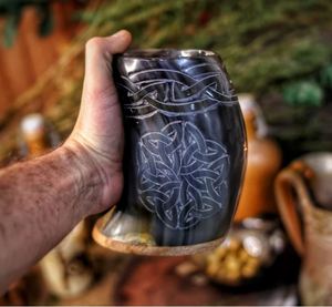 Authentic Buffalo Horn <b>Mug</b> Polished Animal Style Beer Stein Personalized 2026 Groomsmen Gift Viking Tankard for Fathers Day - Product Image 2