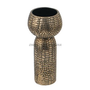 Factory Wholesale Metal <b>Vases</b> <b>Set</b> in Antique Bronze Color with Textured Round Shape and Contemporary Design for Elegant Decor - Product Image 1