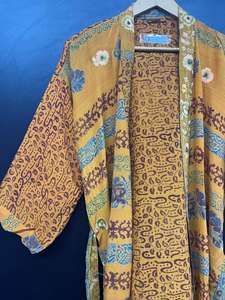 Kimono de Seda Crepé Hecho a Mano para Mujer, Suave y Fluido, de Seda Pura, Estilo Bohemio, para Primavera/Verano, para la Playa, con Cintura Elástica - Product Image 3