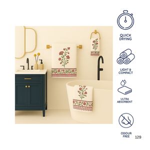 Indian Hand Block Printed Waffle Golf <b>Towel</b> Azo-Free Quick-Dry Linen Soft Artisan Bath <b>Towel</b> for Kids & Adults Home <b>Beach</b> Hotels - Product Image 3