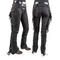 Cuissardes longues de cowgirl western sur mesure avec franges en cuir véritable, cuissardes complètes pour la sécurité à l'équitation, fermeture éclair
