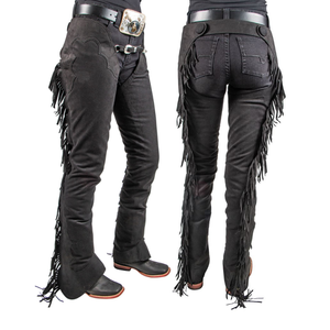 Chaparreras Largas de Diseño Personalizado Estilo Vaquero Occidental con Flecos de Cuero Genuino para Productos Ecuestres - Product Image 5