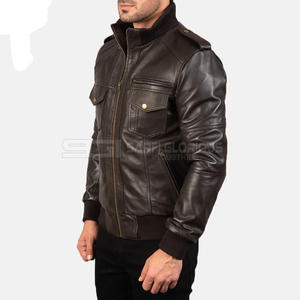 Chaqueta de cuero para hombre con cuello levantado de alta calidad, transpirable y de secado rápido para el invierno, ropa de calle sostenible - Product Image 3